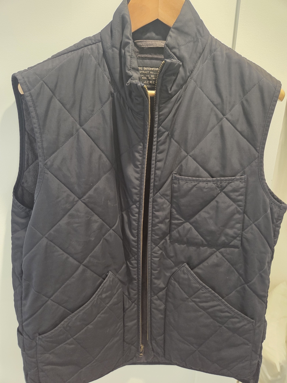 J. Crew Outerwear Mens Medium (M) Theramore Quilted Cotton Black Vest